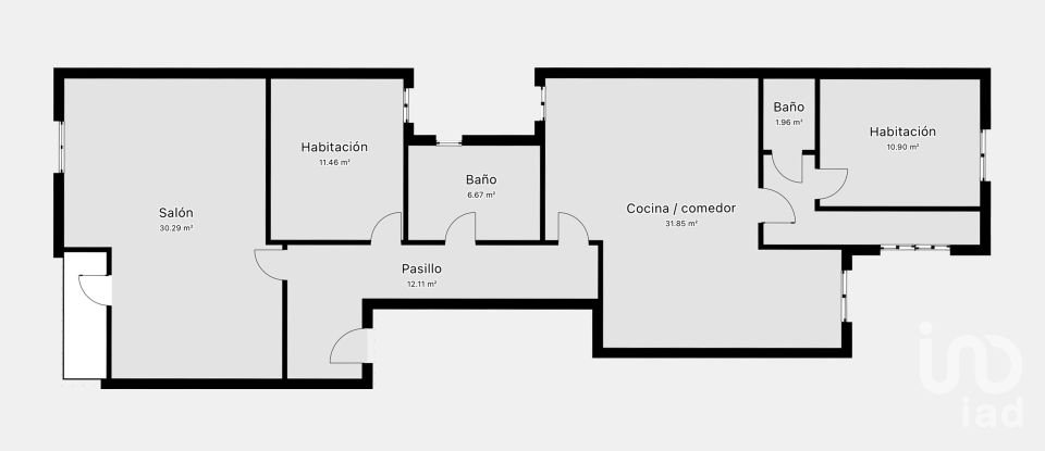 Pis 2 habitacions de 127 m² a Canals (46650)