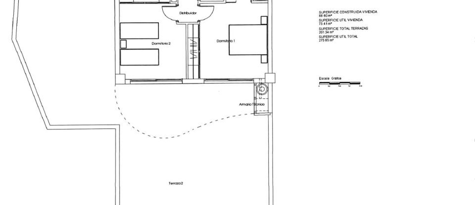 Piso 2 habitaciones de 89 m² en Palm-Mar (38632)