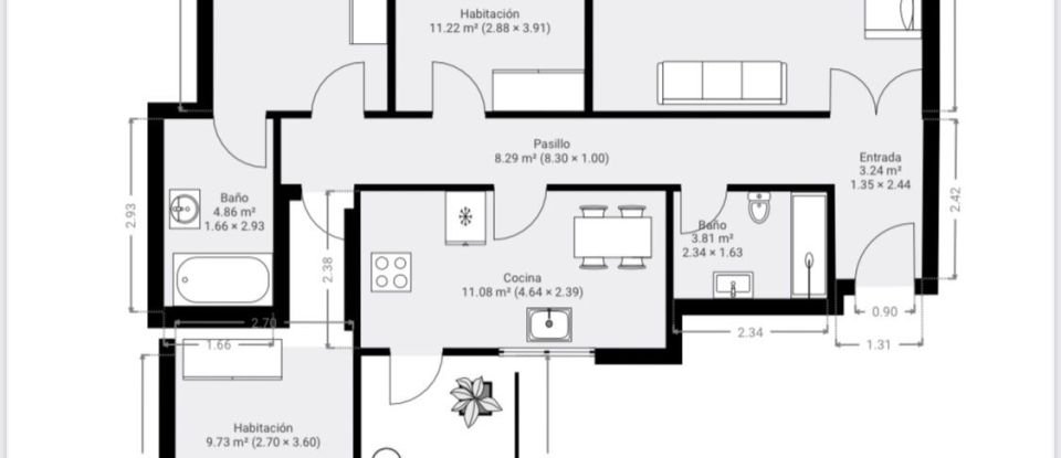 Pis 3 habitacions de 94 m² a Oliva (46780)