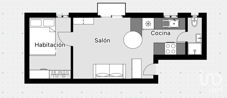 Pis 1 habitació de 37 m² a Barcelona (08003)