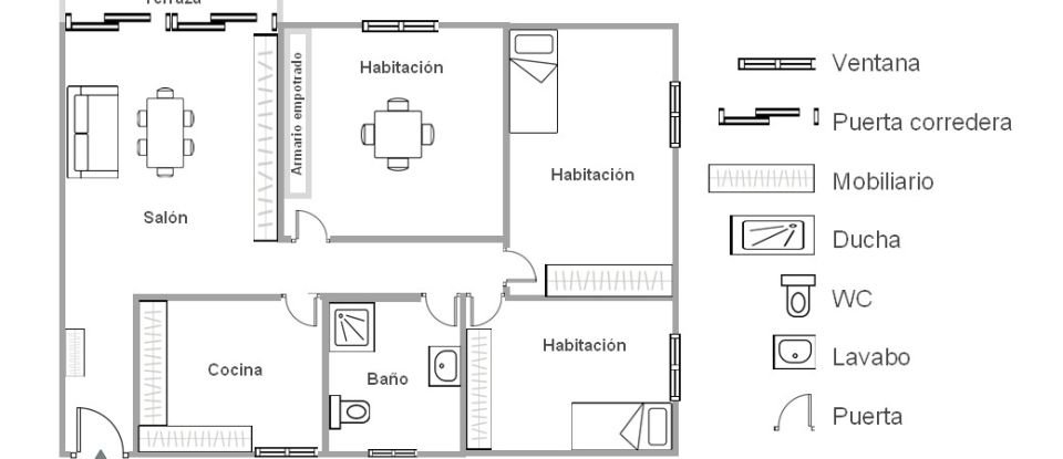 Piso 3 habitaciones de 94 m² en Huelva (21007)