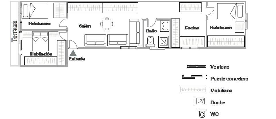 Appartement 3 chambres de 57 m² à Huelva (21002)