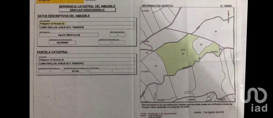 Land of 53,151 m² in Tijoco Alto (38677)