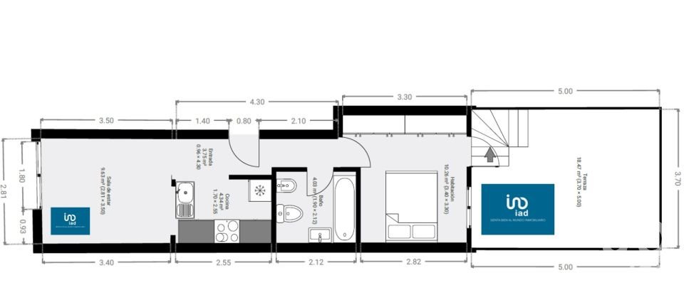 Piso 1 habitación de 50 m² en Barcelona (08026)