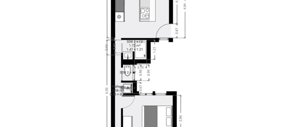 Piso 2 habitaciones de 92 m² en Barcelona (08001)