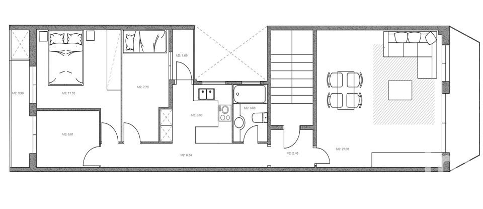 Appartement 3 chambres de 98 m² à Granollers (08400)