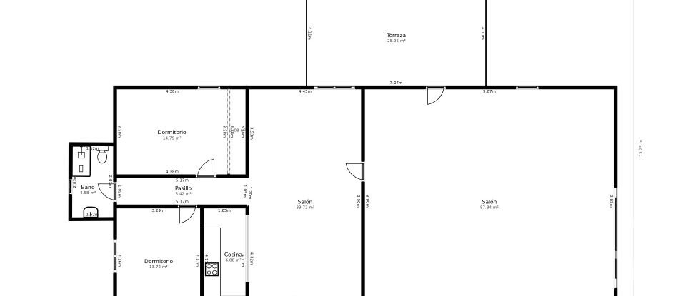 Casa de campo 2 habitaciones de 143 m² en Villena (03400)