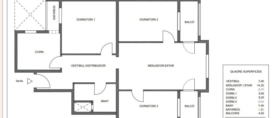 Apartment 3 bedrooms of 59 m² in Esplugues de Llobregat (08950)