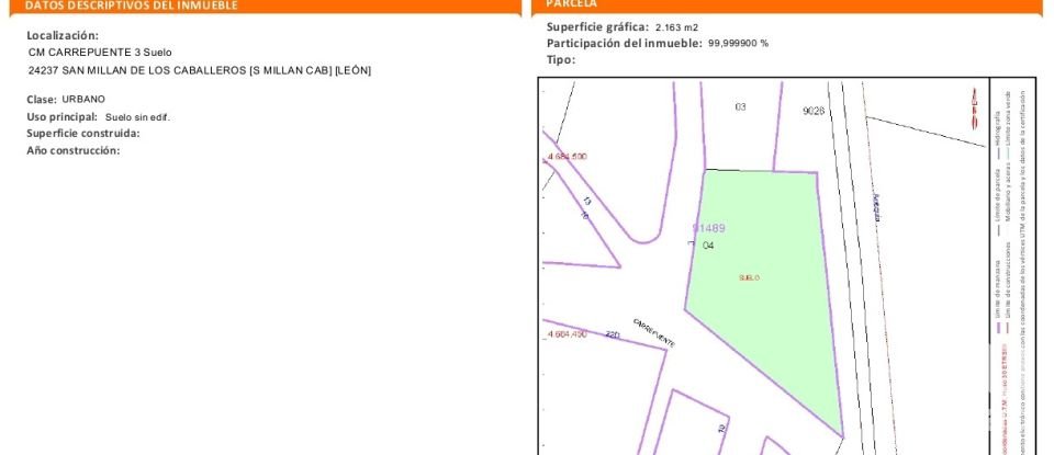 Land of 2,163 m² in San Millán de los Caballeros (24237)