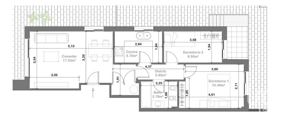 Appartement 2 chambres de 51 m² à Urbanitzacio Cunit-Diagonal (43881)