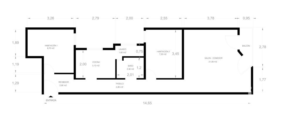 Pis 2 habitacions de 68 m² a Barcelona (08028)