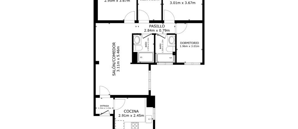 Pis 4 habitacions de 89 m² a Barcelona (08018)