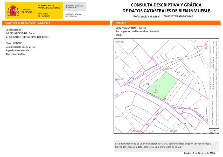 Land of 1,068 m² in Benazolve (24233)