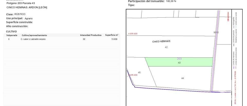 Terrain de 14 898 m² à Benazolve (24233)