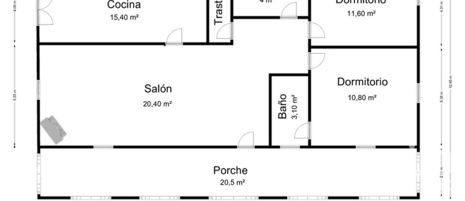 Casa de campo 2 habitaciones de 107 m² en Oria (04810)