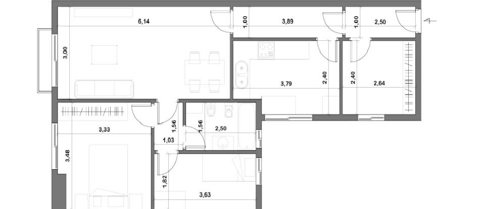 Appartement 3 chambres de 82 m² à Les Roquetes (08812)