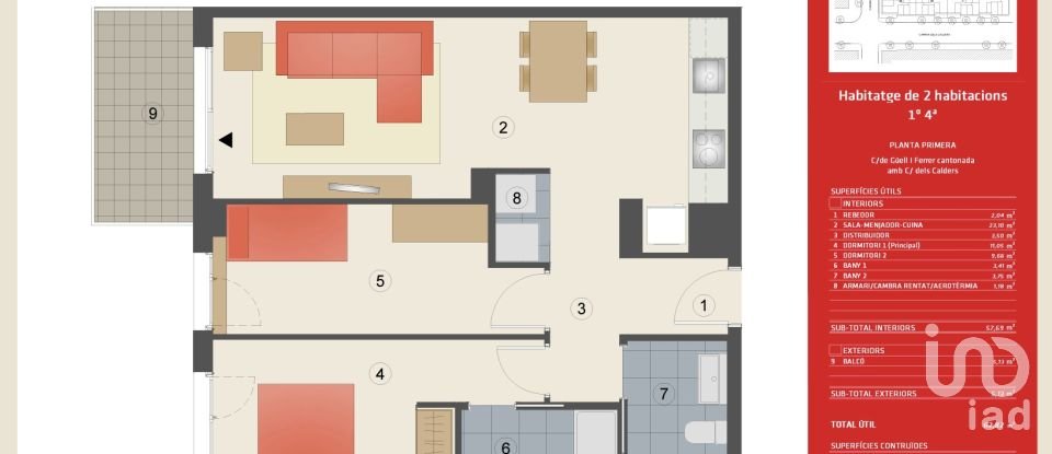 Pis 2 habitacions de 73 m² a Sabadell (08203)