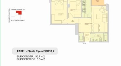 Piso 2 habitaciones de 57 m² en Balaguer (25600)