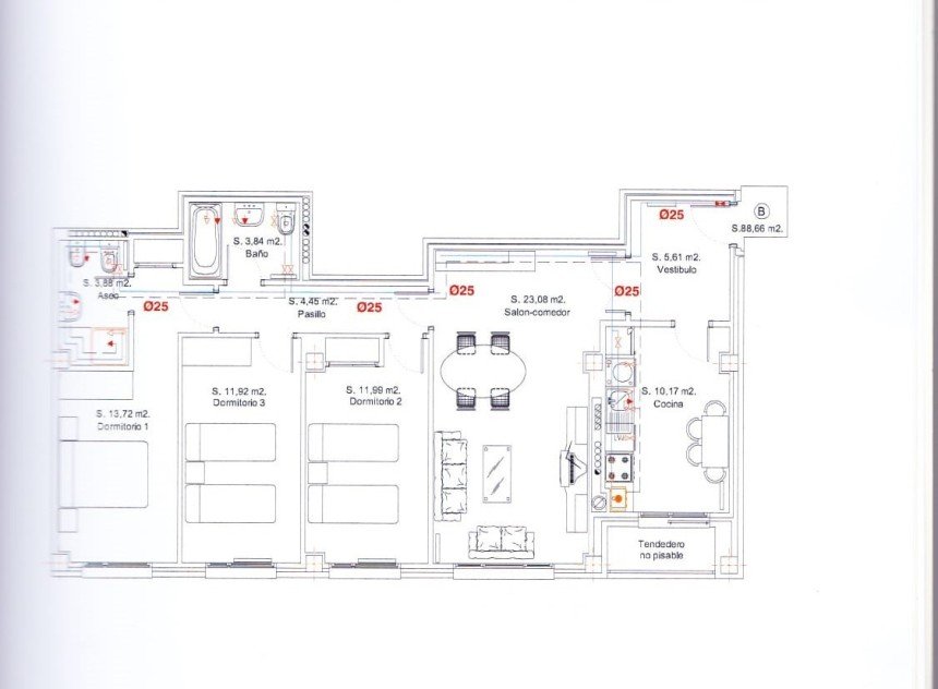 Pis 3 habitacions de 96 m² a Carbajal de La Legua (24196)