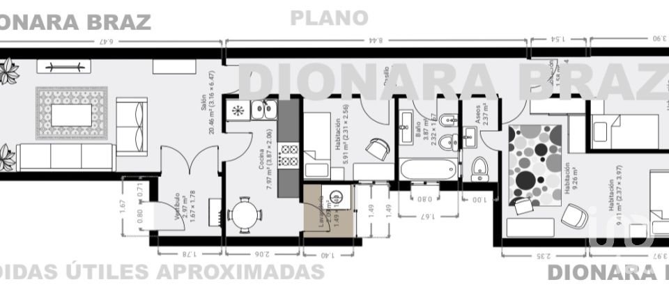 Appartement 3 chambres de 93 m² à Corbera de Llobregat (08757)