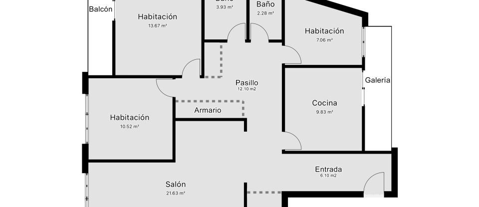 Piso 3 habitaciones de 111 m² en L'Alcudia de Crespins (46690)