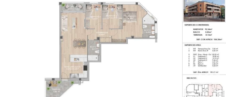 Pis 3 habitacions de 92 m² a Cerdanyola del Vallès (08290)