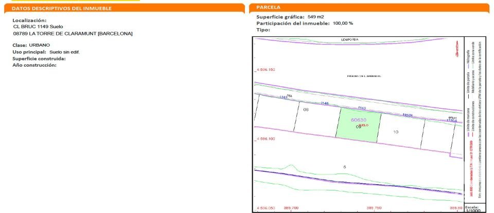 Land of 549 m² in La Torre de Claramunt (08789)