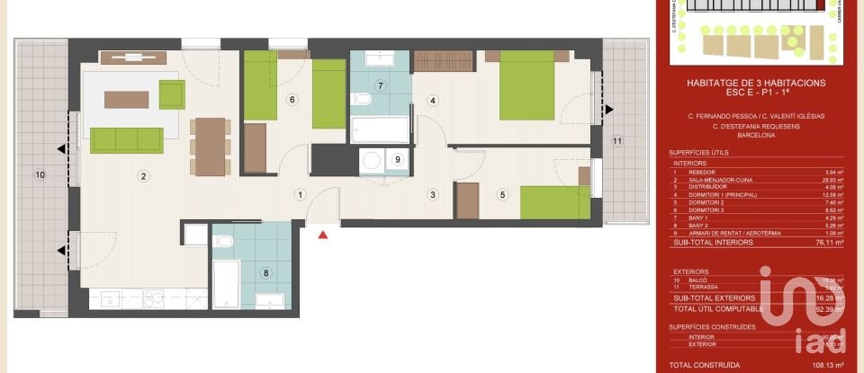 Piso 3 habitaciones de 109 m² en Barcelona (08030)