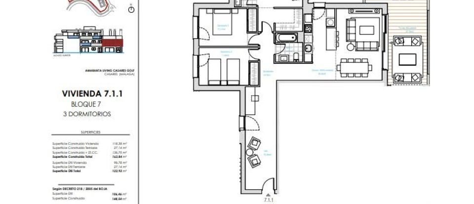 Appartement 2 chambres de 125 m² à Casares (29690)