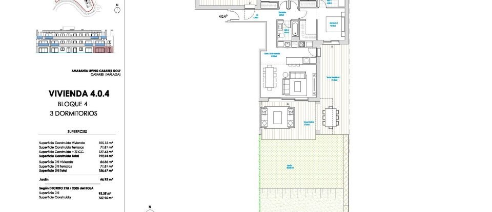 Appartement 2 chambres de 125 m² à Casares (29690)