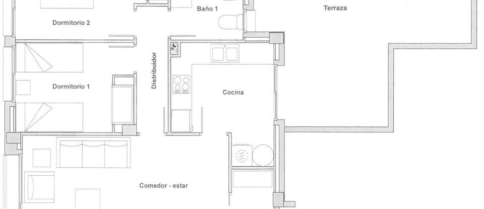 Pis 2 habitacions de 75 m² a Barcelona (08027)