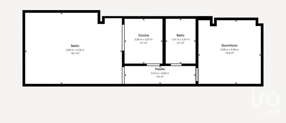 Pis 1 habitació de 51 m² a La Zubia (18140)