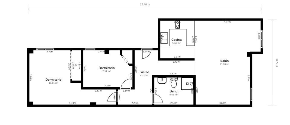 Piso 2 habitaciones de 54 m² en Conil de la Frontera (11140)