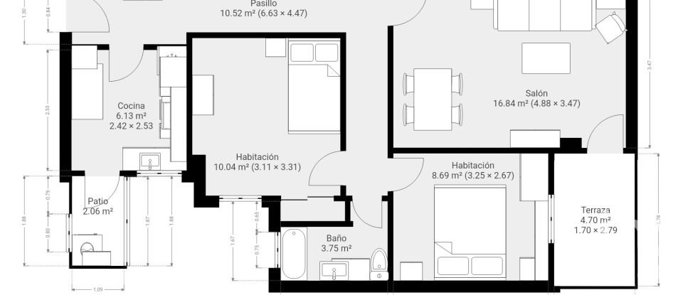 Piso 2 habitaciones de 78 m² en Vilagarcía de Arousa (36600)